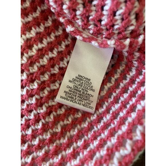 Spring And Mercer Women's XL Pink White‎ Knit Sweater Single Button Cardi - Picture 6 of 7